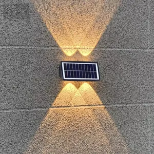 Hot Selling Beautiful Black Waterproof Solar Wall Light Outdoor Staircase Corridor Light For Garden Decorative Wall Lamp