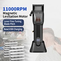 Cortapelos con Pantalla LED, Recordatorio de Aceite, Motor Magnético 11000 RPM, Cuchilla DLC, Recargable USB Tipo-C, Ajustable, para Salón y Barbería
