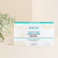 Sérum blanchissant anti-âge aux peptides + ensemble de masques en gelée, 20 pièces, avec poudre de masque, sérum Va, outil de mélange de masque, sérum de collagène