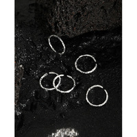 Style minimaliste S925 argent Sterling Texture bague d'ouverture ensemble réglable bijoux fins anneaux pour les femmes