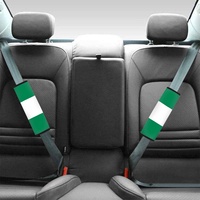 Couvre-ceintures de sécurité de voiture en néoprène à motif drapeau nigérian personnalisé, 2 pièces, protection d'épaule en néoprène facile à laver pour les voyages en famille