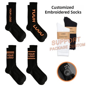 Calcetines Deportivos de Algodón Personalizados de Alta Calidad para Hombre, Calcetines de Baloncesto Transpirables con Agarre Antideslizante y Anti-fricción, de Tubo Medio - Product Image 2