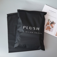 Sac d'emballage pour vêtements imperméable et résistant à l'huile, sac d'emballage en tissu plastique PE noir, sac à fermeture éclair
