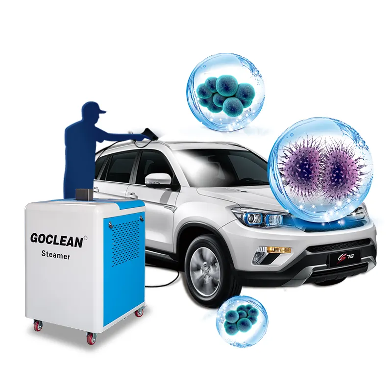 GOCLEAN 5L/araba su kayağı Bacteriakiller Eco dizel araba yıkama makinesi mobil buharlı araba yıkama makinesi 30 Bar