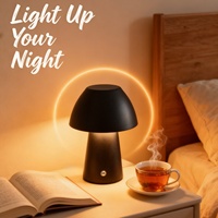 Lampe LED sans fil mini champignon en métal, à commande tactile, rechargeable, lumière chaude, pour bureau, salon, coiffeuse et décoration intérieure