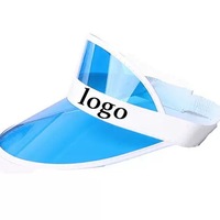 Casquettes de soleil transparentes en PVC, ajustables, multicolores, à visière large, personnalisables pour la publicité, en plastique