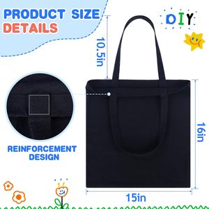 Bolsa de Compras de Lona Negra Sublimada de Alta Calidad, con Logotipo Impreso Personalizado, Reutilizable, Bolsa de Lona de Algodón Lisa - Product Image 5