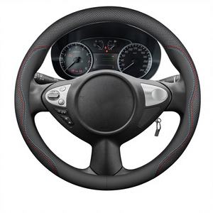 Housse de <span class=keywords><strong>volant</strong></span> en cuir HE pour Nissan <span class=keywords><strong>Qashqai</strong></span> J10 J11 X-Trail Livina Quest Cefiro Serena Kicks Altima Teana 370Z 350Z G - Product Image 1