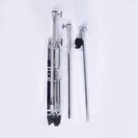 Silver Stainless Steel Double Braced Chrome Adjustable 22mm Base Pipe Drum Hardware Percussion Mount Holder Gear Set