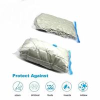 Sacs de compression sous vide portables pour voyage avec pompe à air manuelle, sacs de rangement sous vide pour valise et organisation des vêtements