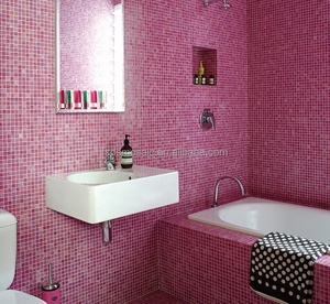 20X20Mm Màu Hồng Sang Trọng Óng Ánh Symport Tường Phòng Tắm Và Nhà Bếp Trang Trí Hồ Bơi Gạch Thủy Tinh Khảm Thủy Tinh - Product Image 6