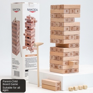 Giáo Dục Sớm trẻ em bằng gỗ âm nhạc trò chơi CHA mẹ-con gỗ sồi xếp chồng kỹ thuật số khối xây dựng cao - Product Image 1