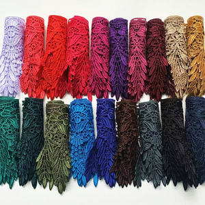 Ribete de Encaje Bordado con Diseño de Flores y Aves, Soluble en Agua, de Poliéster, A002-0069, al por Mayor - Product Image 2