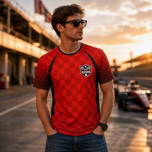 เสื้อแข่งรถแบบกำหนดเอง แขนสั้น ผ้าตาข่าย สไตล์ทีมคาร์ท สำหรับใส่ในเมือง - Product Image 1