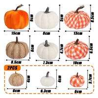 Ensemble de citrouilles artificielles, 12 pièces, faites à la main, imprimées en 4 couleurs, décorations variées, Pâques, Halloween, Thanksgiving, Noël