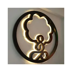 Free design Stainless steel waterproof Outdoor Business Sign logo name company logo LED illuminate