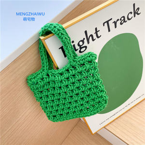 Bolsos de punto de lana de color caramelo para niños, escuela, niña, mini bolso de mano coreano de algodón a la moda, bolsos pequeños baratos para niños 2023 - Product Image 2