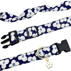 Nettes Hunde halsband mit Blumen zauber Marineblau verstellbares Haustier halsband mit Blumenmuster für weibliche männliche kleine mittelgroße Hunde - Product Image 5
