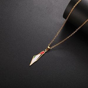 Collares de Plata y Oro PVD Antideslustre de Moda, Joyería Fina de Acero Inoxidable 316L, Collar de Palestina, Palestina Libre para Mujer - Product Image 4