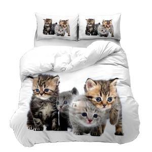 Parure de lit impression numérique 3D, ensemble de literie avec animaux, cheval, chat, chien, housse de <span class=keywords><strong>couette</strong></span> et taies d'oreillers - Product Image 4