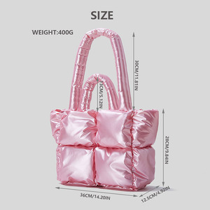 <span class=keywords><strong>Bolsos</strong></span> <span class=keywords><strong>de</strong></span> Mano Acolchados <span class=keywords><strong>de</strong></span> Nailon Suave <span class=keywords><strong>de</strong></span> Moda <span class=keywords><strong>de</strong></span> Lujo para Mujer con Logotipo Personalizado, <span class=keywords><strong>Bolsos</strong></span> <span class=keywords><strong>de</strong></span> Hombro Acolchados para Invierno - Product Image 4