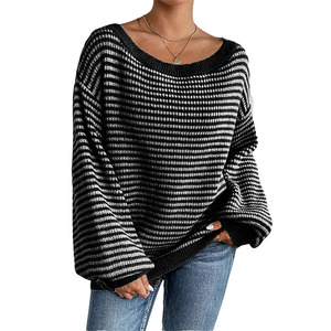 เสื้อสเวตเตอร์คอวีลา<span class=keywords><strong>ย</strong></span>ทางแบบเปิดไหล่ สไตล์ใหม่สำหรับฤดูใบไม้ร่วงและฤดูหนาว  สำหรับผู้หญิง  ใส่สบา<span class=keywords><strong>ย</strong></span> ทันสมั<span class=keywords><strong>ย</strong></span> และใช้งานได้หลากหลาย - Product Image 5