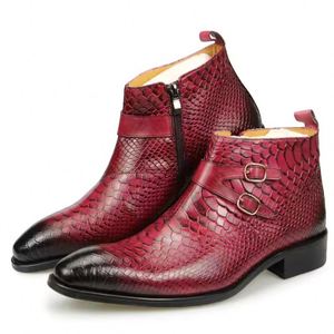 High Quality <b>Men</b> Genuine Leather Square Toe Breathable Lightweight Handmade Lace-up Anti-Slip Patchwork Office Career <b>Dress</b> - Product Image 1