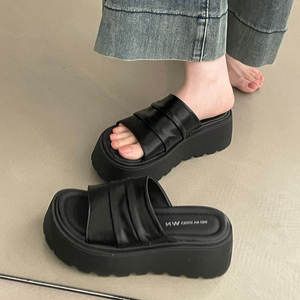 Sandalias de Plataforma Gruesa con Tira Ancha de PU, Plisadas y Fruncidas, de Guangzhou Professional FTS 1688 Agent One-Stop Sourcing, Disponibles 24/7 - Product Image 5