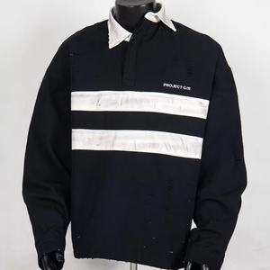 <span class=keywords><strong>T</strong></span>-shirt a Maniche Lunghe di Alta Qualità Marca <span class=keywords><strong>Y</strong></span>/PROJECT per Uomo, Polo Bianca a Righe Personalizzata di Design alla Moda - Product Image 1