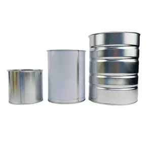 簡単なオープンリッドで印刷せずに塗装された白の内側に金属缶を卸売する空の食品缶