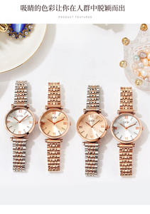 Reloj de Cuarzo para Mujer con Correa de Acero con Diseño de Escamas de Diamante, Diseño Personalizado de Fábrica, Resistente al Agua - Product Image 3