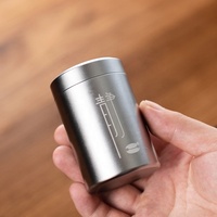 Boîte à thé ronde en alliage de titane de luxe multicolore à vendre, boîte en étain ronde argentée de 60 ml avec couvercle vissé pour le stockage du thé