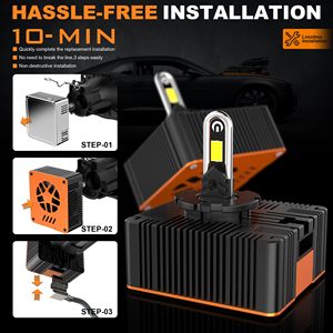 Faro LED para Auto de 80W 6500K Súper Brillante con Ventilador Silencioso Canbus, Electrónica Automotriz, Tubo de Cobre U, <span class=keywords><strong>IP68</strong></span>, Buena Calidad, U40 D1 D2 D3 D5 - Product Image 5