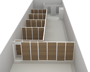 Parete Divisoria Semi-Vetrata per Soffitti Alti Personalizzabile Divisorio per Ufficio Parete Divisoria Strutturata Senza Soffitto - Product Image 3