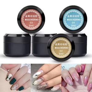 8ML métallique tirant fil peinture Gel <span class=keywords><strong>vernis</strong></span> à ongles 3D gaufrage point à ligne soie araignée miroir dessin Gel <span class=keywords><strong>vernis</strong></span> en gros - Product Image 5