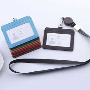 Pu Leather ID Badge <b>Wallet</b> Business ID Card <b>Holder</b> With Necklace Neck Strap - Product Image 6