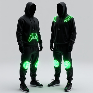 Conjunto de sudadera con capucha y pantalones de chándal con logotipo bordado personalizado para hombre (2 uds) - Product Image 4