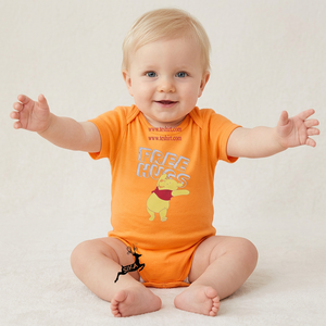 Mono de bebé unisex de diseño personalizado, de algodón orgánico, venta al por mayor, Tirupur, invierno, suave, con botones a presión, manga corta - Product Image 1