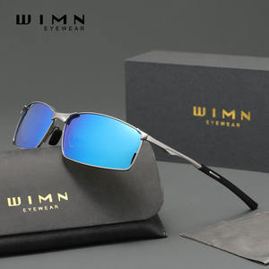 WIMN, <span class=keywords><strong>gafas</strong></span> <span class=keywords><strong>de</strong></span> sol rectangulares Vintage <span class=keywords><strong>de</strong></span> lujo para hombre, <span class=keywords><strong>gafas</strong></span> <span class=keywords><strong>de</strong></span> montar <span class=keywords><strong>de</strong></span> estilo moderno con polarización UV400 cuadrada <span class=keywords><strong>de</strong></span> aleación azul 7501 - Product Image 4