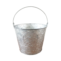 Seau galvanisé en métal Seau à fleurs pour jardin Seau en zinc avec poignée en métal