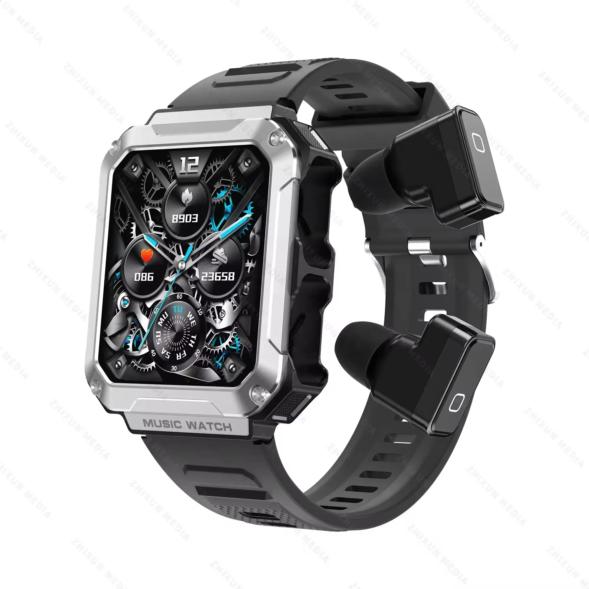 Smart Watch T93 3-In-1 Tws Bluetooth Headset Outdoor Triple Defense Sporthorloge Lokale Muziek Hartslagmeting