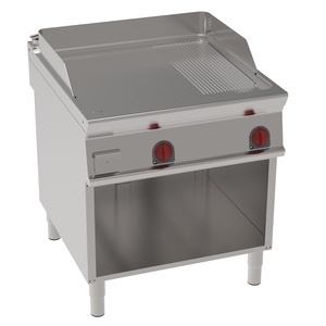 12000 W 400/3V Plaque chauffante en fer électrique partiellement rainurée 15mm Support-800x900x900mm-EURAST ouverte Grils et plaques électriques - Product Image 1