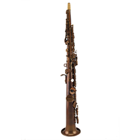 Bb Hand Hammered Soprano Saxophone Vintage Nickel Finish Built in Neck With G Key Professional Woodwind For Jazz Performance