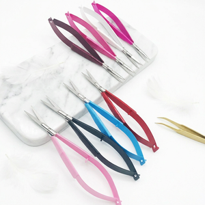 Ciseaux à cuticules professionnels en acier inoxydable, lame droite, revêtement en poudre colorée - Product Image 5