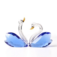 Paire de cygnes en cristal, artisanat de décoration pour la maison, cadeaux pour mariage, 10 pièces
