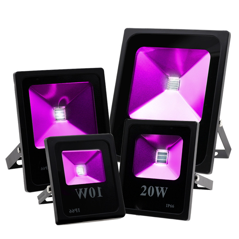 УФ светодиодный прожектор мощностью 10 Вт, 20 Вт, 30 Вт, 50 Вт Высокая мощность Ультрафиолетовый детектор прожектор IP66-Waterproof черный свет партия неоновая подсветка