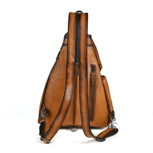 <b>Brown</b> Genuine Leather <b>Backpack</b> 20-35L Multi Compartment Business Travel Men's <b>Backpack</b> - Product Image 4