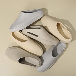 Zuecos EVA Unisex de Color Sólido, Punta Abierta, Suela Suave Antideslizante, Pantuflas Casuales para Todas las Temporadas, Beige, Marrón, Negro, Gris - Product Image 3