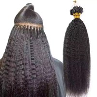 Extensions de cheveux humains bruts non traités, type Yaki Straight, Micro Link, Micro Loop, Kinky Straight, origine Cambodgie, 100 grammes par paquet