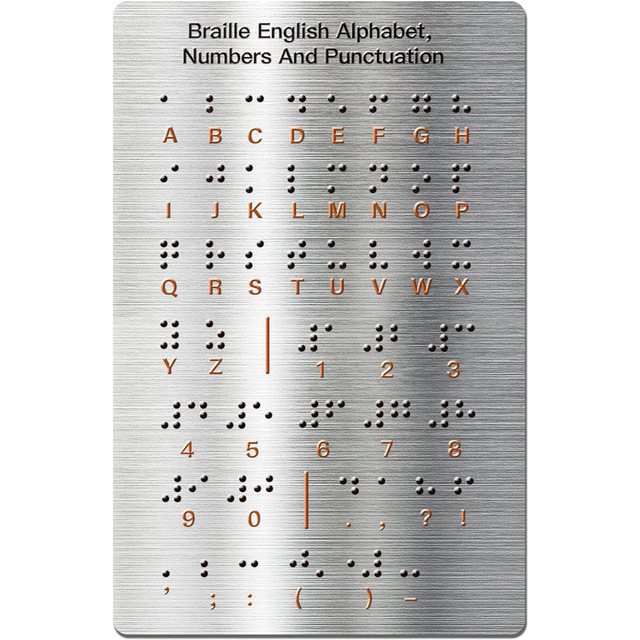 Braille Alphabet Board Raised Dots, Numbers&Punctuation Braille Learning for Beginners, Braille Teaching Aid for Blind Children